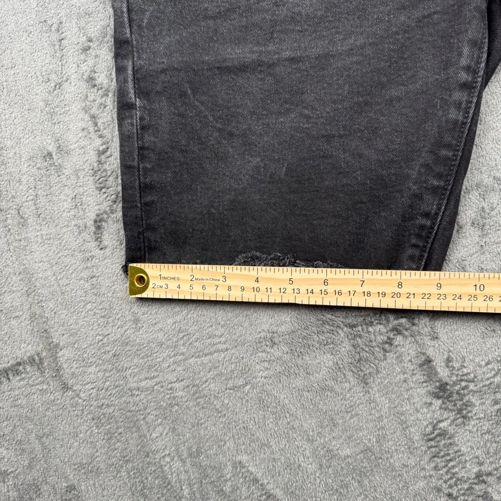 Levis Premium Denim Shorts Mens W34 Black Frayed Hem Cutoff Excellent